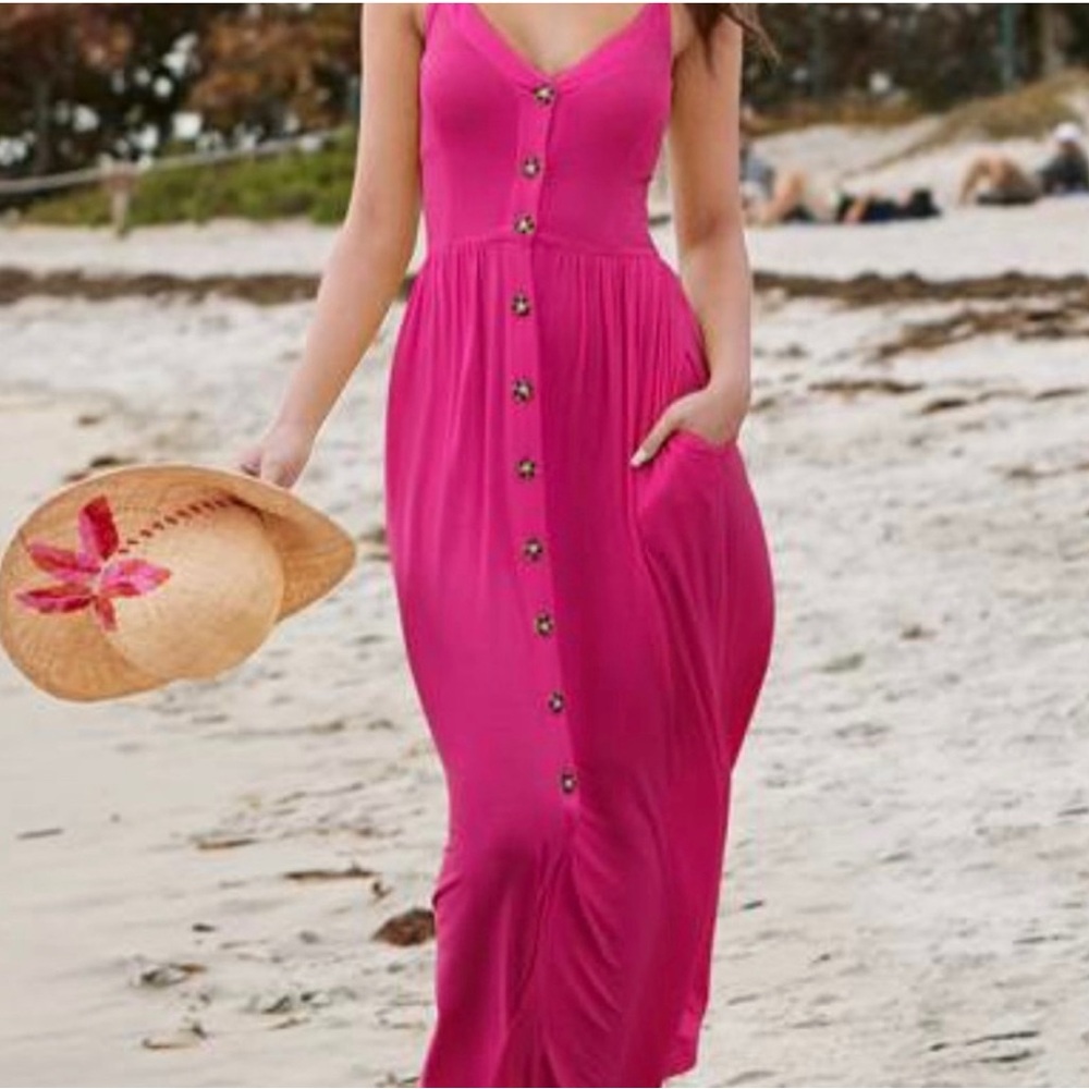 Venus Magenta Pink Maxi Dress Small Spring Summer